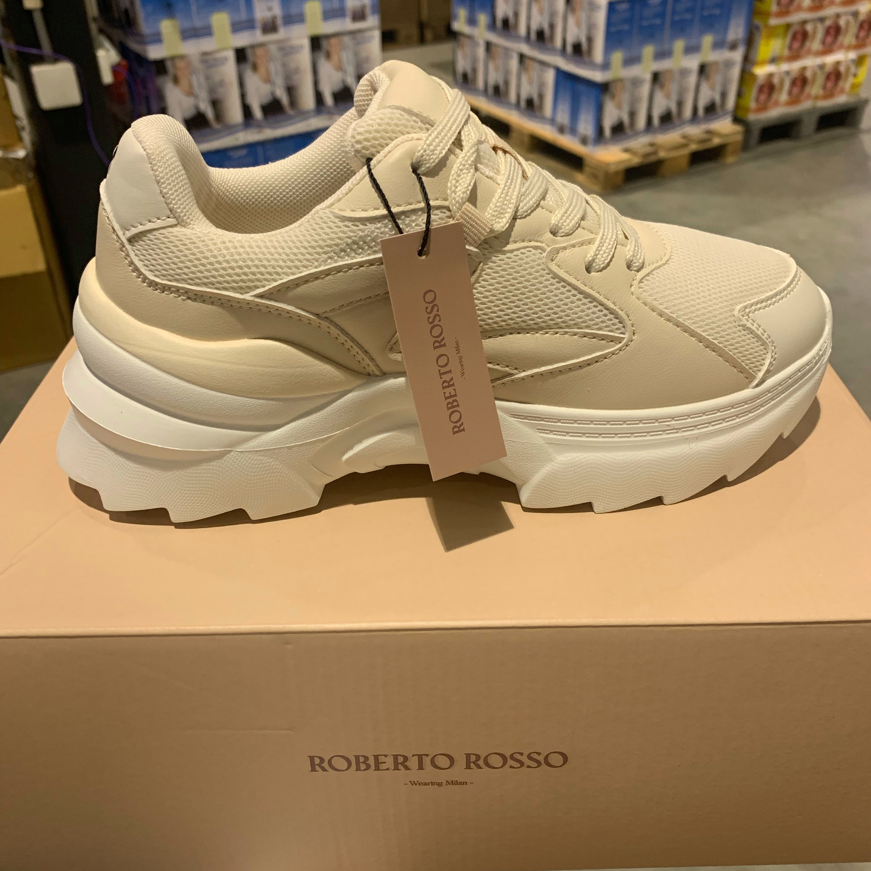 roberto rosso flavia beige chunky sneakers sko dame nyheter3