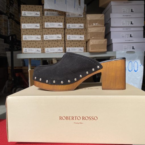 roberto rosso clogs suede black2