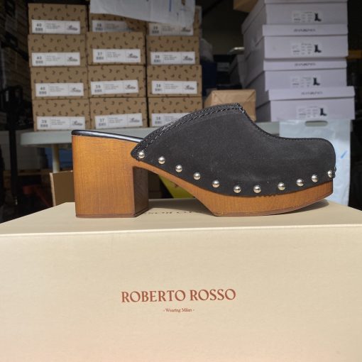 roberto rosso clogs suede black3