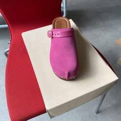 roberto rosso clogs suede leather fuxia1