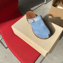 roberto rosso clogs suede leather lt blue1