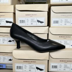 roberto rosso falerone classic leather black pumps