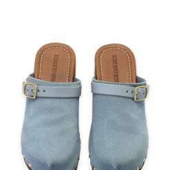 roberto rosso clogs suede leather lt blue
