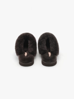 roberto rosso sheepskin slipper dark brown