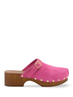 roberto rosso clogs suede leather fuxia