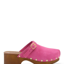 roberto rosso clogs suede leather fuxia