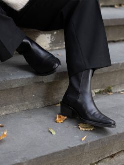 roberto rosso mira leather boot black