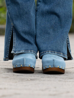 roberto rosso clogs suede leather lt blue