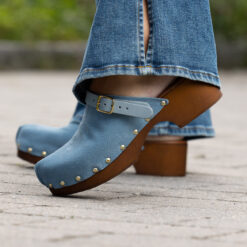 roberto rosso clogs suede leather lt blue