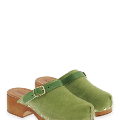 roberto rosso clogs suede leather green