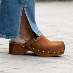 roberto rosso clogs suede brown