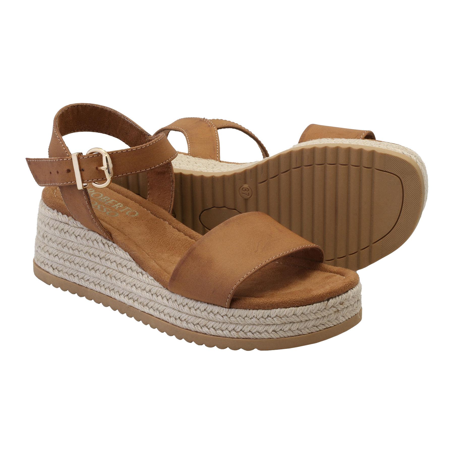 roberto rosso lili wedge cognac