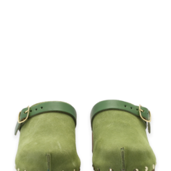 roberto rosso clogs suede leather green
