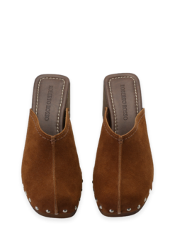 roberto rosso clogs suede brown