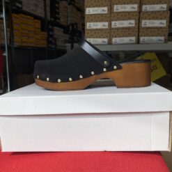 roberto rosso clogs suede leather black