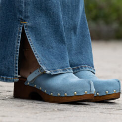 roberto rosso clogs suede leather lt blue