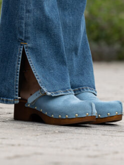 roberto rosso clogs suede leather lt blue