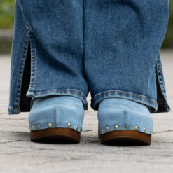 roberto rosso clogs suede leather lt blue