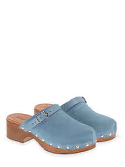 roberto rosso clogs suede leather lt blue