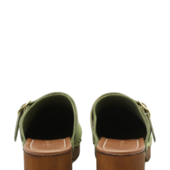 roberto rosso clogs suede leather green