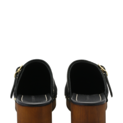 roberto rosso clogs suede leather black