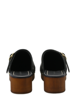roberto rosso clogs suede leather black