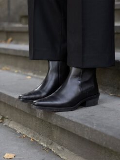 roberto rosso mira leather boot black