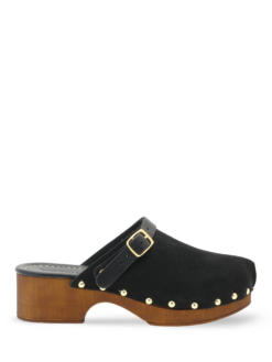 roberto rosso clogs suede leather black