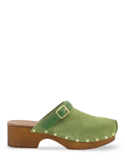 roberto rosso clogs suede leather green