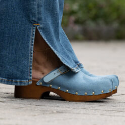 roberto rosso clogs suede leather lt blue