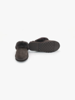 roberto rosso sheepskin slipper dark brown