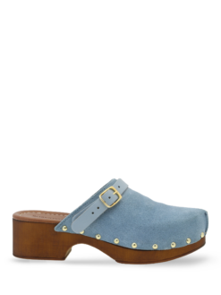 roberto rosso clogs suede leather lt blue