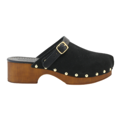 roberto rosso clogs suede leather black
