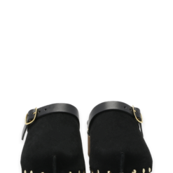roberto rosso clogs suede leather black