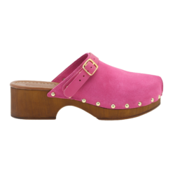 roberto rosso clogs suede leather fuxia