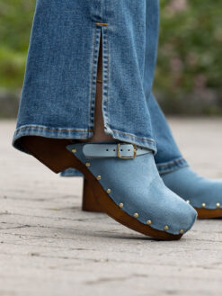roberto rosso clogs suede leather lt blue