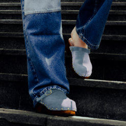 roberto rosso clogs suede leather lt blue