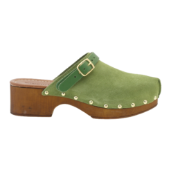 roberto rosso clogs suede leather green