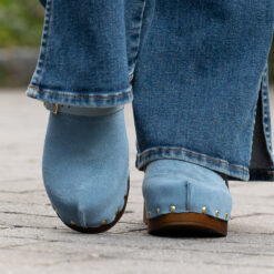 roberto rosso clogs suede leather lt blue
