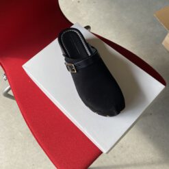 roberto rosso clogs suede leather black