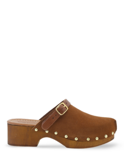 roberto rosso clogs suede leather brown