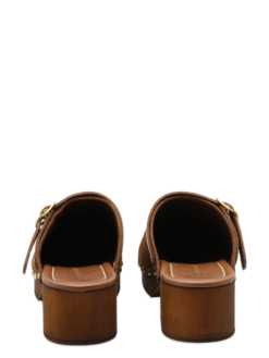 roberto rosso clogs suede leather brown