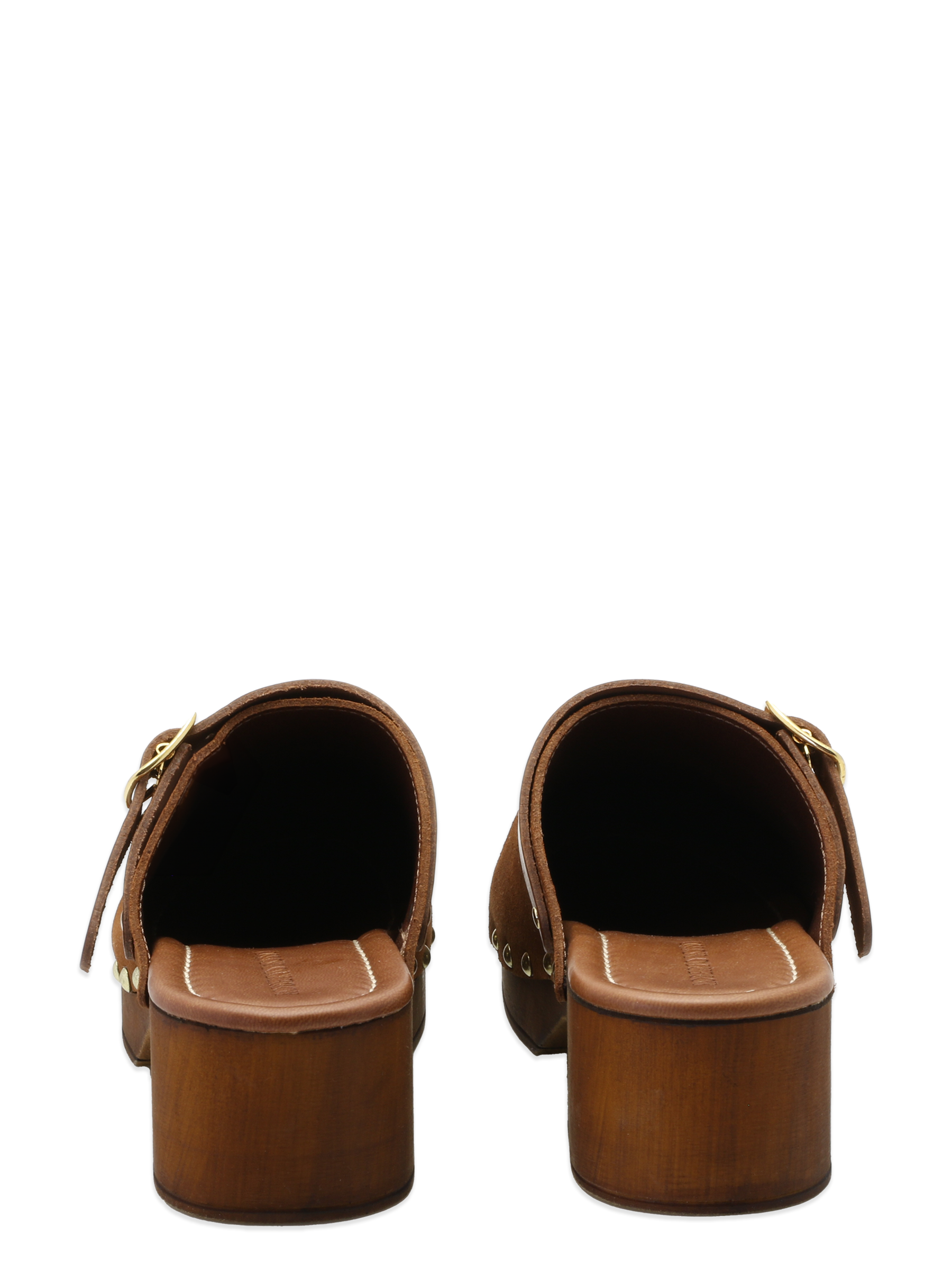 roberto rosso clogs suede leather brown