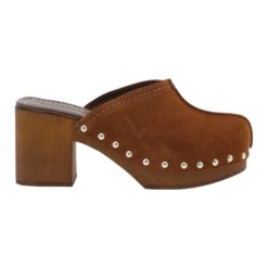 roberto rosso clogs suede leather brown
