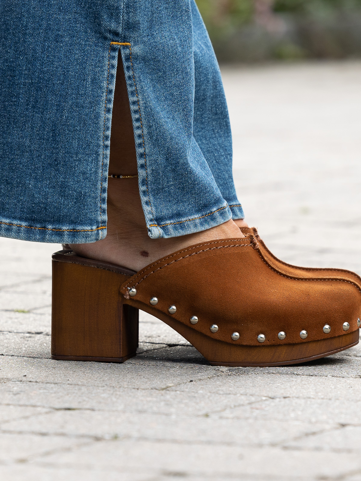 roberto rosso clogs suede leather brown
