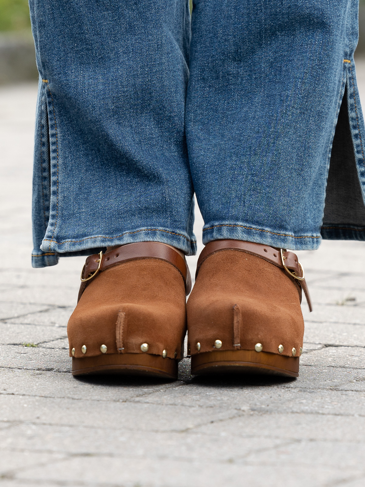 roberto rosso clogs suede leather brown
