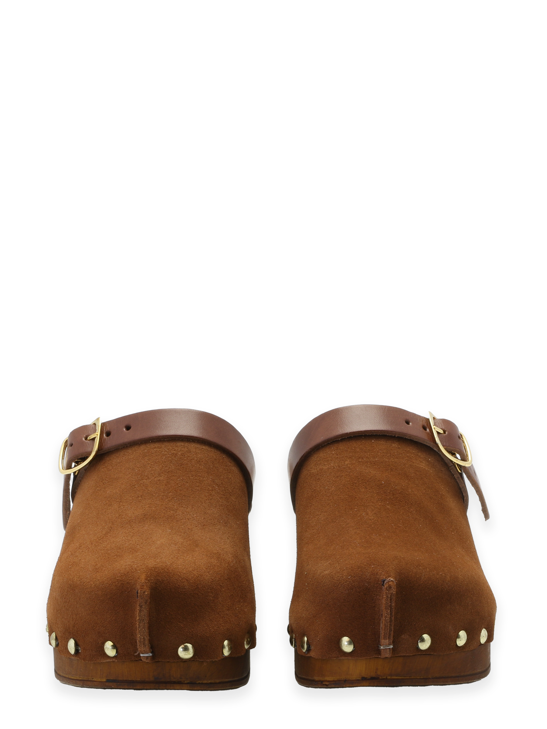 roberto rosso clogs suede leather brown
