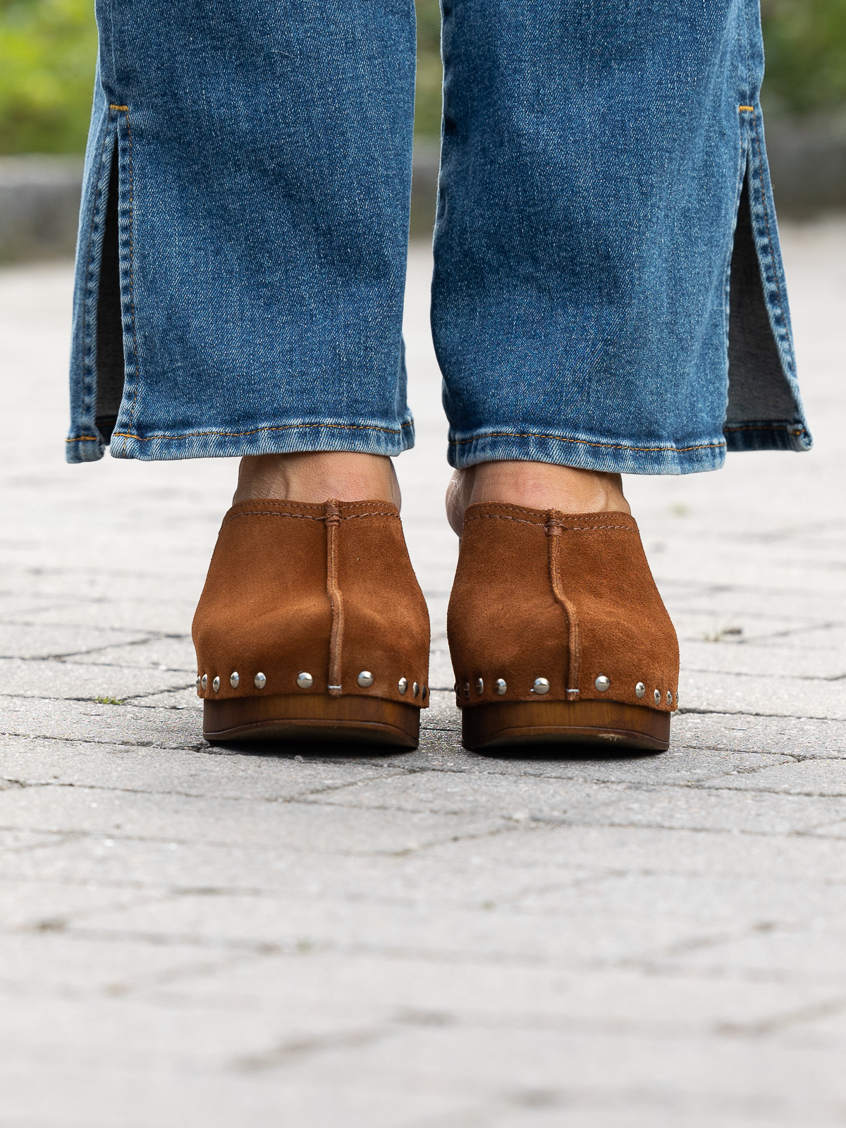 roberto rosso clogs suede leather brown
