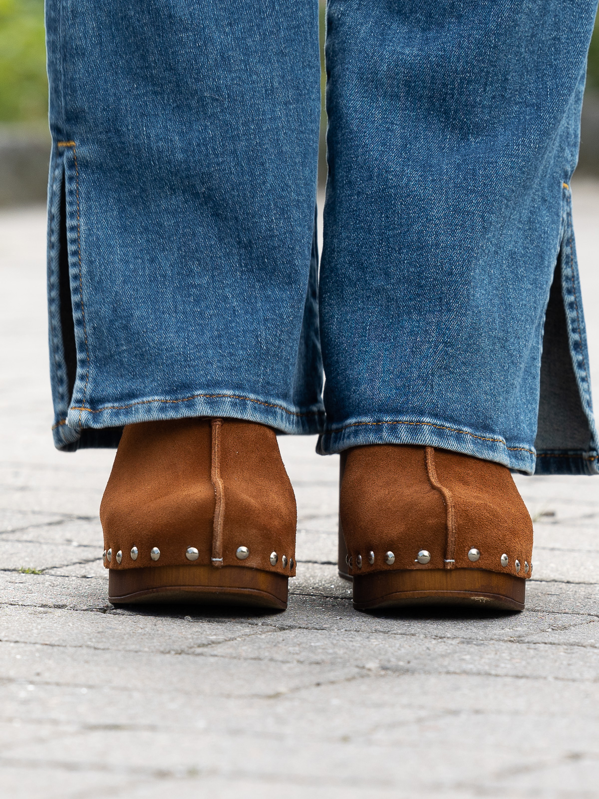 roberto rosso clogs suede leather brown